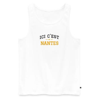 Ici c'est Nantes - Débardeur bio Premium Homme - blanc - Devant - AI Model Male 178 light (178cm)