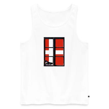 Drapeau du Danemark Scandinavie Drapeau danois Voyage - Débardeur bio Premium Homme - blanc - Devant - Michal (187cm)