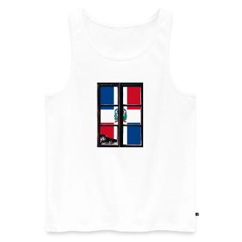 Dominican Republic Flag Dom Rep Flag Travel - Men's Premium Organic Tank Top - white - Front - Michal (187cm)