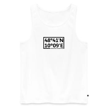 Heidenheim an der Brenz Koordinaten - Männer Premium Bio Tank Top - Weiß - Vorne - Michal (187cm)