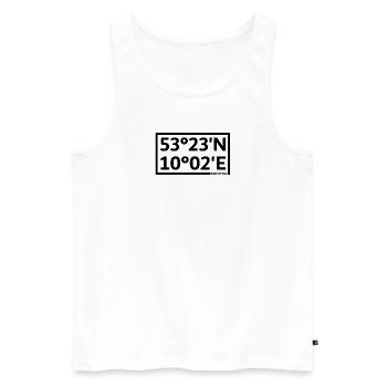 Coordonnées seevetal - Débardeur bio Premium Homme - blanc - Devant - Michal (187cm)