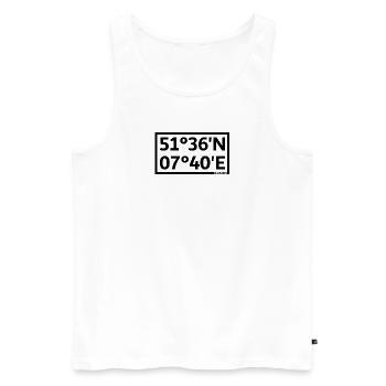 Kamen Koordinaten - Männer Premium Bio Tank Top - Weiß - Vorne - Michal (187cm)