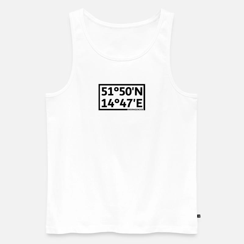 Wernigerode Koordinaten - Männer Premium Bio Tank Top - Weiß