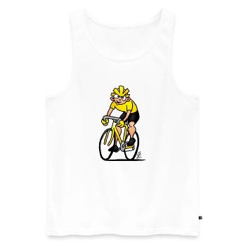 Cycliste - Cyclisme - Débardeur bio Premium Homme - blanc - Devant - AI Model Male 178 light (178cm)