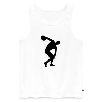 Diskuswerfen - Männer Premium Bio Tank Top - Weiß - Vorne - Michal (187cm)