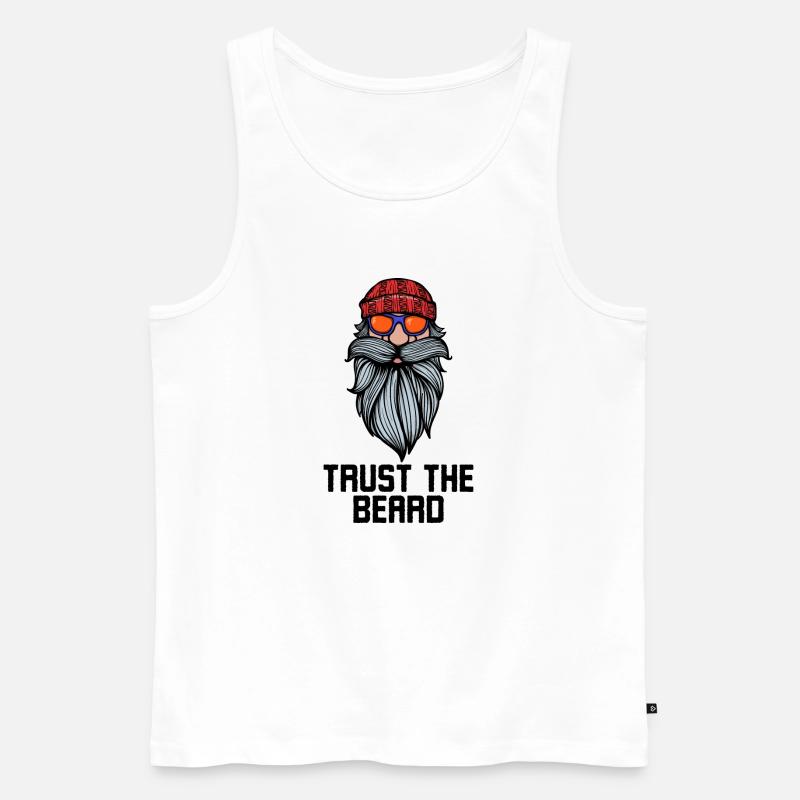 Gesichtsbehaarung Bart Statement Bärtig Vollbart - Männer Premium Bio Tank Top - Weiß