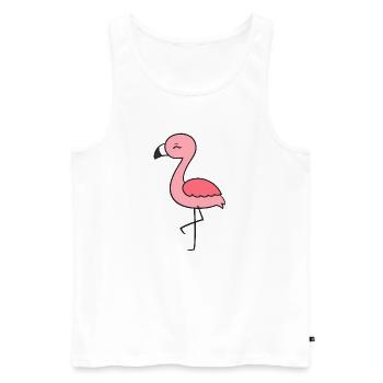 Flamingo - Men's Premium Organic Tank Top - white - Front - Michal (187cm)