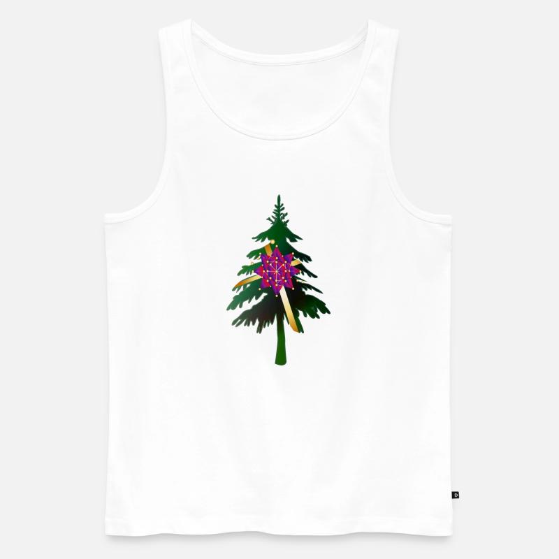 Christbaum oder Weihnachtsbaum & Geschenkschleife - Männer Premium Bio Tank Top - Weiß