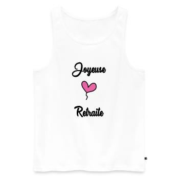 RETRAITE. BONNE RETRAITE. JOYEUSE RETRAITE - Débardeur bio Premium Homme - blanc - Devant - Michal (187cm)