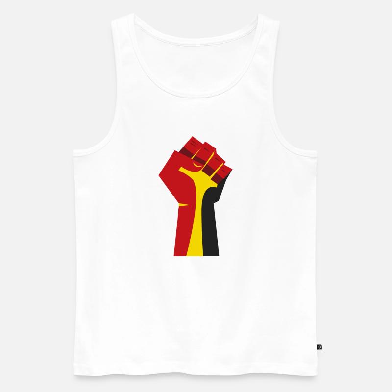 Die erhobene Faust (rot, gelb, schwarz) - Männer Premium Bio Tank Top - Weiß