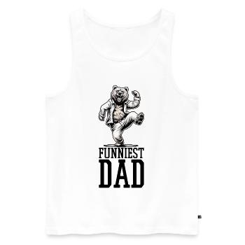 Funniest Father Dancing Bear Gift - Men's Premium Organic Tank Top - white - Front - Michal (187cm)