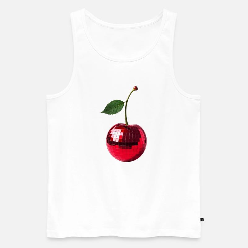Disco Party Früchte, Kirsche - Männer Premium Bio Tank Top - Weiß