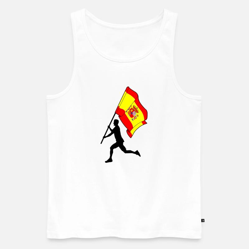 Flagge Spanien Mann läuft - Männer Premium Bio Tank Top - Weiß