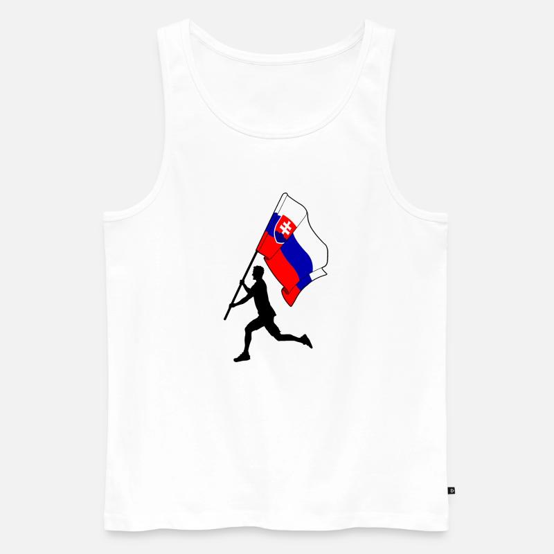 Flagge Slowakei Mann läuft - Männer Premium Bio Tank Top - Weiß
