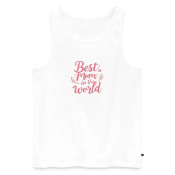 Message sincère pour la fête des mères - Débardeur bio Premium Homme - blanc - Devant - Michal (187cm)