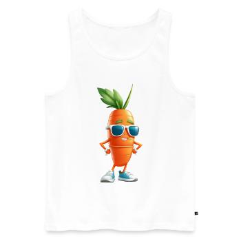 Carotte avec lunettes de soleil street style - Débardeur bio Premium Homme - blanc - Devant - Michal (187cm)