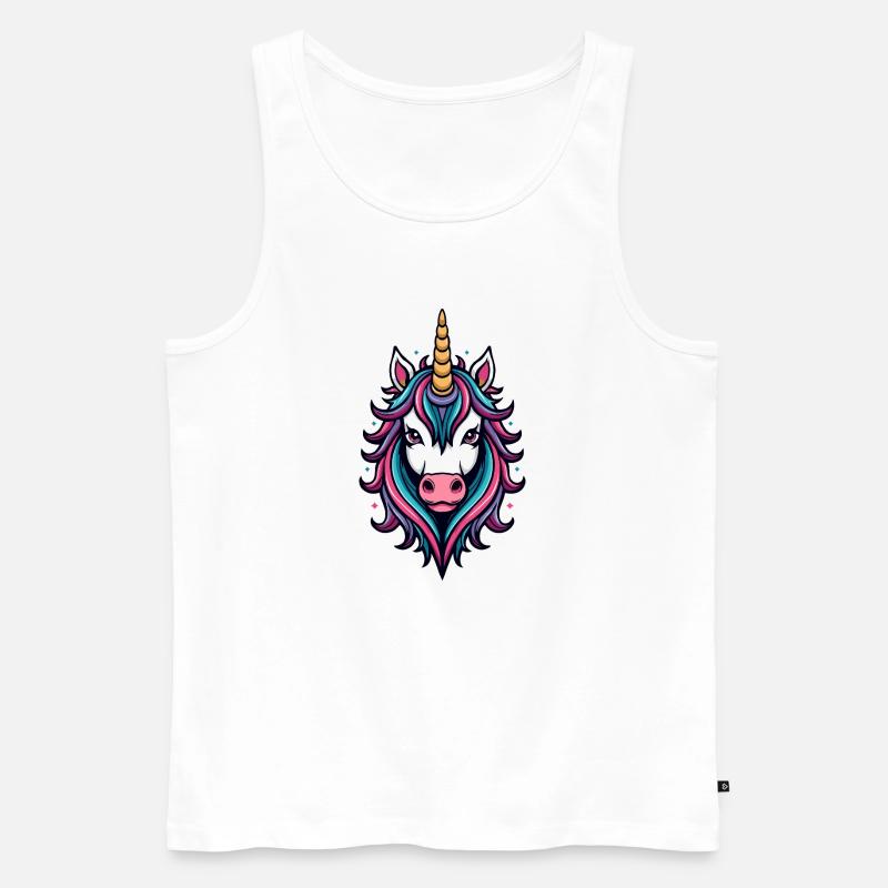 Wilde Einhorn Neon-Pracht - Männer Premium Bio Tank Top - Weiß