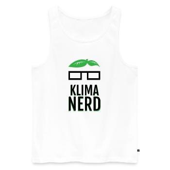 Klima Nerd Funny Plant Lover Green Nature Graphic - Männer Premium Bio Tank Top - Weiß - Vorne - AI Model Male 178 light (178cm)