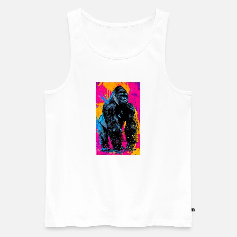 Gorilla - Männer Premium Bio Tank Top - Weiß