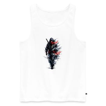 Ninja in a watercolor veil - Men's Premium Organic Tank Top - white - Front - Michal (187cm)