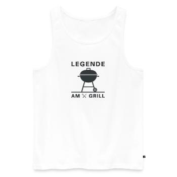 legende_am_grill - Männer Premium Bio Tank Top - Weiß - Vorne - Michal (187cm)