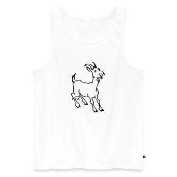 Ziege - Männer Premium Bio Tank Top - Weiß - Vorne - Michal (187cm)