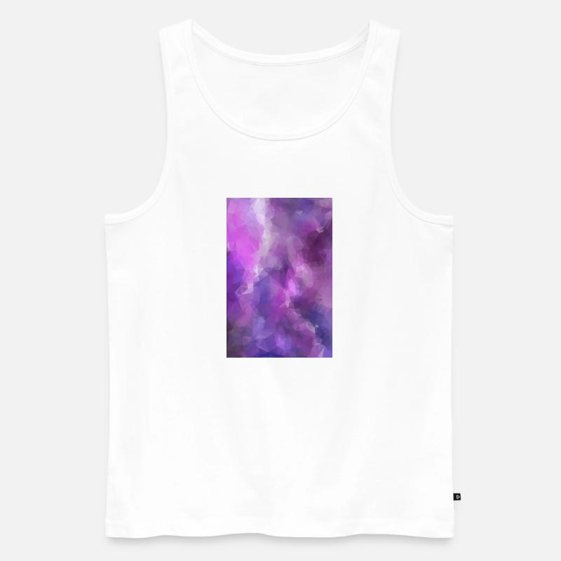 Low Poly triangulated Galaxy - Männer Premium Bio Tank Top - Weiß