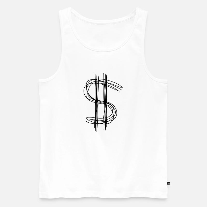 Dollarzeichen Dollar - Männer Premium Bio Tank Top - Weiß
