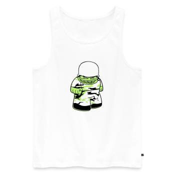 soldat camouflage guerre armée défense armée il - Débardeur bio Premium Homme - blanc - Devant - AI Model Male 178 light (178cm)