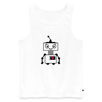 roboter_herz_2 - Männer Premium Bio Tank Top - Weiß - Vorne - AI Model Male 178 light (178cm)