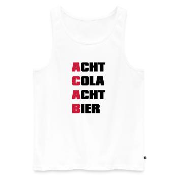 ACAB A.C.A.B - Männer Premium Bio Tank Top - Weiß - Vorne - Michal (187cm)