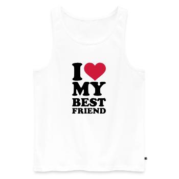 Best friend - Männer Premium Bio Tank Top - Weiß - Vorne - Michal (187cm)
