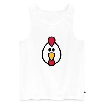Poule - Débardeur bio Premium Homme - blanc - Devant - AI Model Male 178 light (178cm)