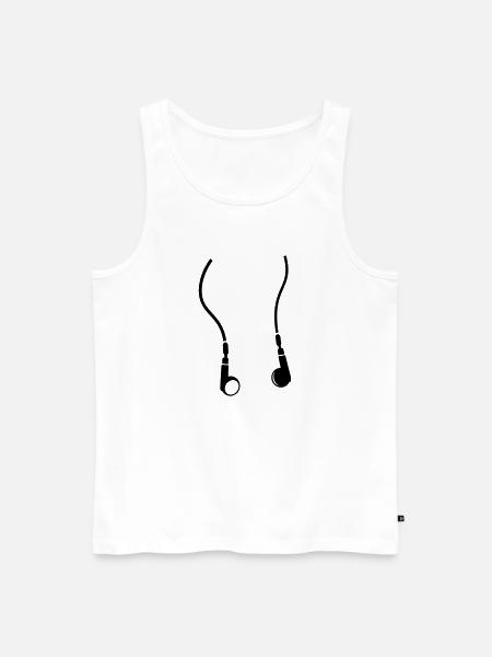 des écouteurs - Débardeur bio Premium Homme - blanc