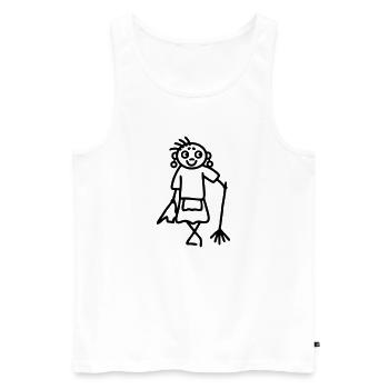 Putzhilfe - Männer Premium Bio Tank Top - Weiß - Vorne - Michal (187cm)