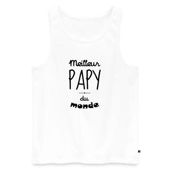 Grandfather Grandpa Family Papi Papy Großvater - Men's Premium Organic Tank Top - white - Front - AI Model Male 178 light (178cm)