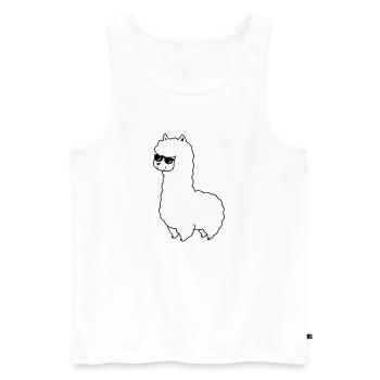 cool_lama_01 - Männer Premium Bio Tank Top - Weiß - Vorne - Michal (187cm)