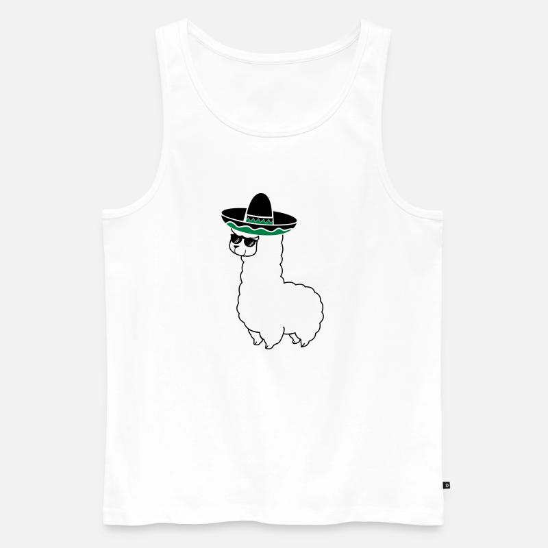 lama_mexico_2 - Männer Premium Bio Tank Top - Weiß