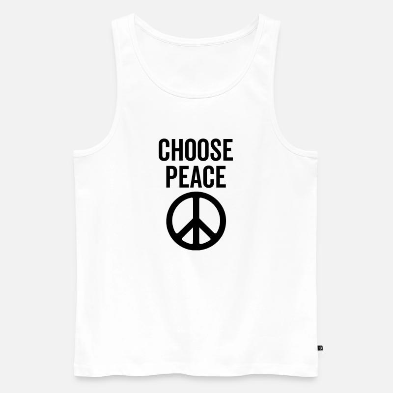 Wählen Sie Peace - Männer Premium Bio Tank Top - Weiß