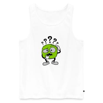 Question mark skeptical face comic - Men's Premium Organic Tank Top - white - Front - AI Model Male 178 light (178cm)