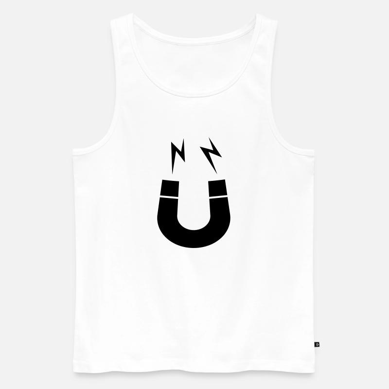 Symbol Magnet Logo Blitze - Männer Premium Bio Tank Top - Weiß