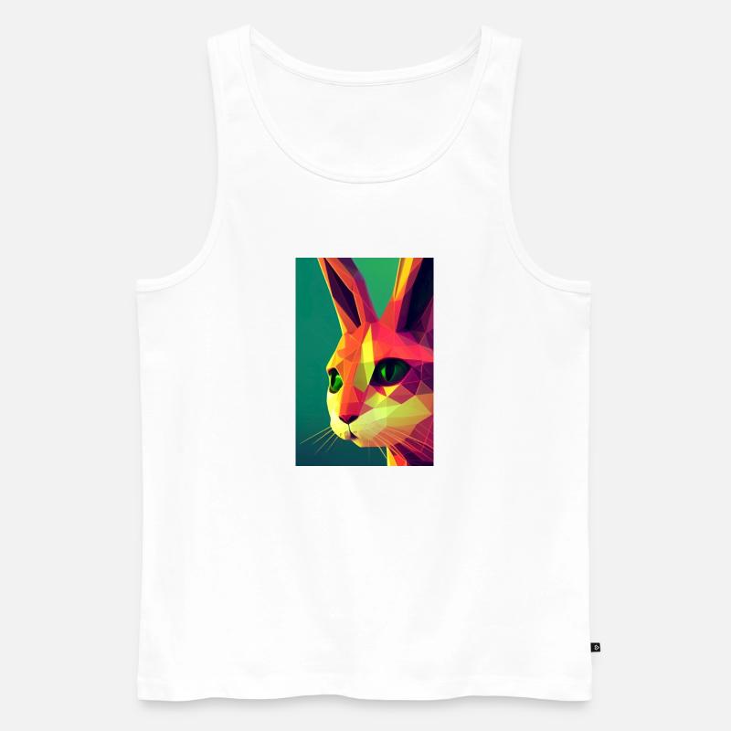 Polygonales Kaninchen - Halbprofil - Männer Premium Bio Tank Top - Weiß