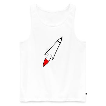 Vecteur de vol spatial spatial de fusée spatiale - Débardeur bio Premium Homme - blanc - Devant - AI Model Male 178 light (178cm)