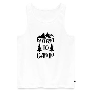 born to camp 2 - Men's Premium Organic Tank Top - white - Front - Michal (187cm)