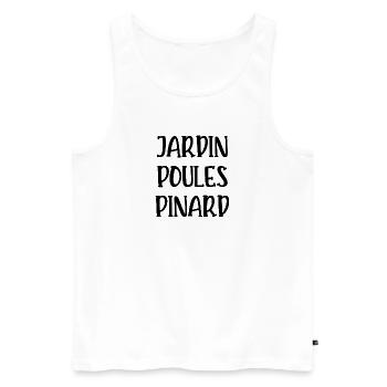 jardin poules pinard - Débardeur bio Premium Homme - blanc - Devant - AI Model Male 178 light (178cm)
