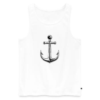 Anchor - Men's Premium Organic Tank Top - white - Front - AI Model Male 178 light (178cm)