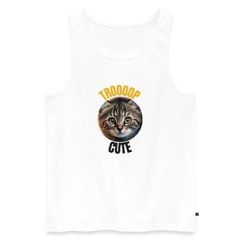 Chaton Trop Cute ! - Débardeur bio Premium Homme - blanc - Devant - Michal (187cm)