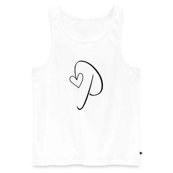 Letter P Letter-P Calligraphy - Men's Premium Organic Tank Top - white - Front - AI Model Male 178 light (178cm)
