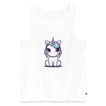 Ein Einhorn - Männer Premium Bio Tank Top - Weiß - Vorne - Michal (187cm)