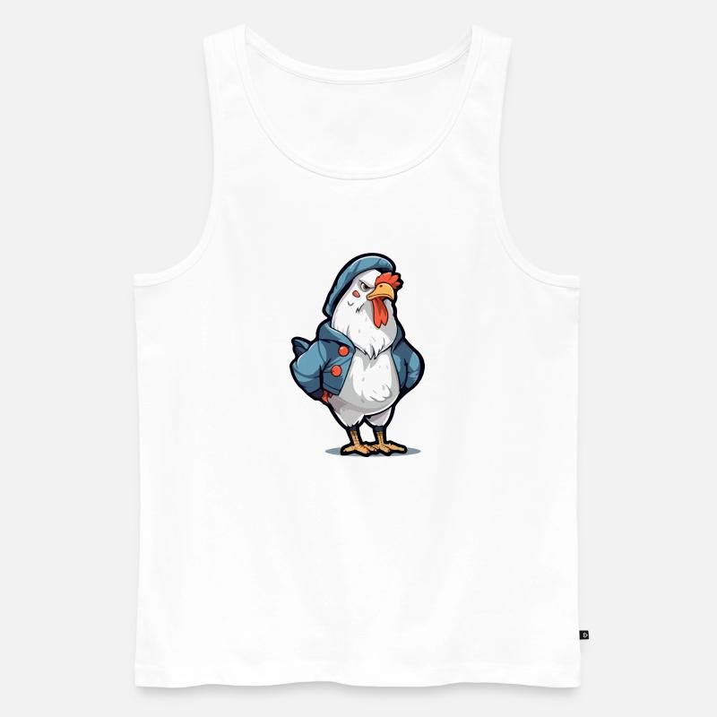 Bobby, der mürrische Hahn - Männer Premium Bio Tank Top - Weiß